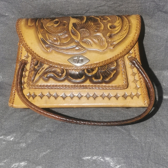 None Handbags - Leather Embossed purse Brown Made in Mexico. Flawed